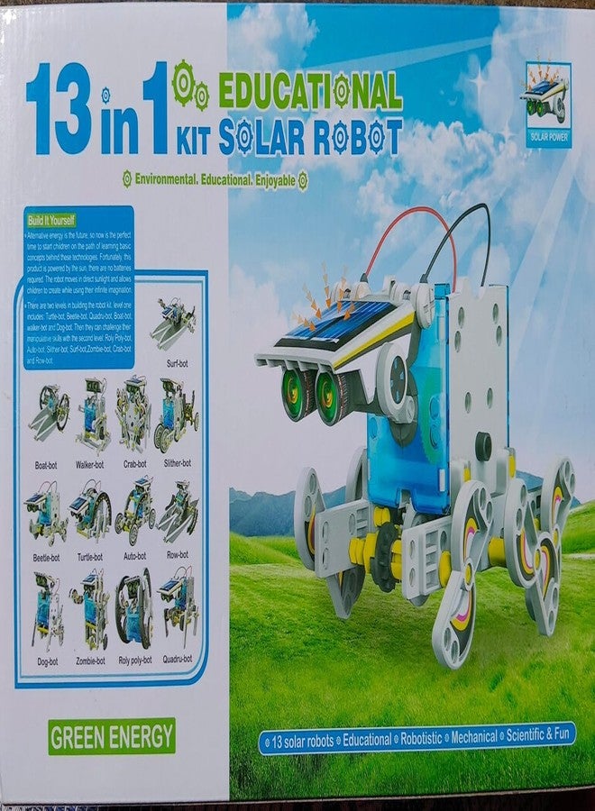 Qwick Click 13-in-1 Educational Solar Robot Kit, STEM Science Building Set with 13 Different Configurations, Solar Powered Mechanical Construction Kit for Learning and Fun - Image 1